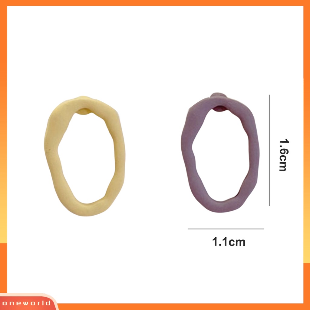 [EONE] 1pasang Ear Studs Geometric Irregular Personality Hollow Matte Hadiah Kecil Warna Kontras Wanita Anting Perhiasan Fashion