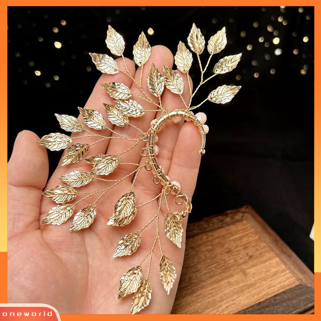 [EONE] 1pc Lady Earring Semua Pertandingan Desain Daun Indah Vintage Kokoh Berdandan Logam Non Piercing Klip Telinga Perhiasan Aksesori