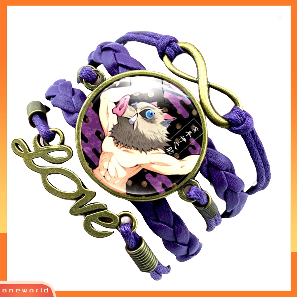 [EONE] Gelang Unisex Demon Slayer Multilayer Perhiasan Kartun Braided Bracelet Untuk Penggemar