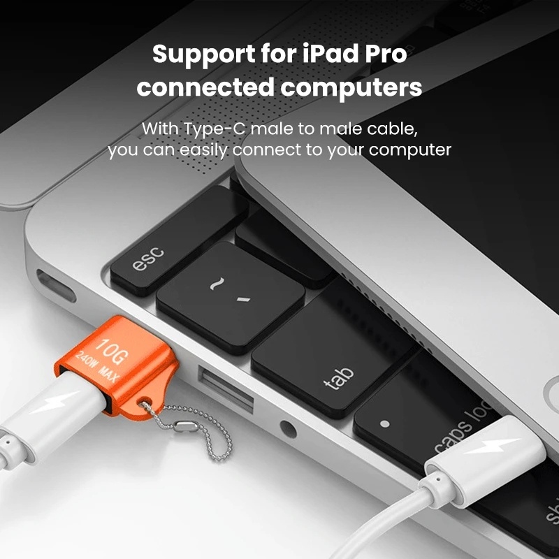 Adaptor Transfer Data USB OTG Ke Tipe C 240W Untuk Xiaomi Samsung 10G USB Male to USB C Female OTG Converter USB 3.1 Ke Tipe C Adapter Tipe C Female to USB Male Converter