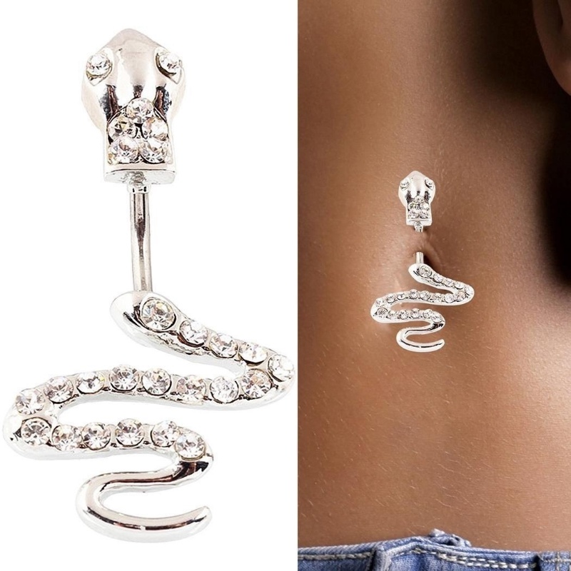 [Harga Grosir] Kristal Tindik Pusar Gaya Hati Pusar Tindik Anting Perut 1PC Baja Pusar Cincin Berlian Imitasi Butterfly Belly Button Ring Wanita Tindik Perhiasan Tubuh