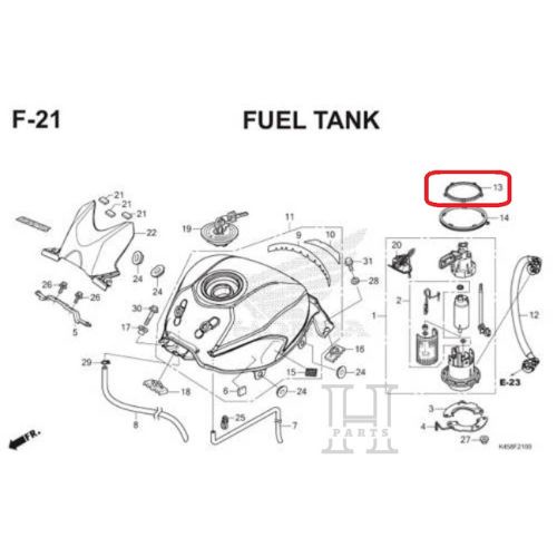 ORING O-RING SEAL SIL TANGKI POMPA BENSIN GASKET FUEL PUMP CB CBR 150R LED 17572-K15-900 ASLI ORIGINAL AHM HGP HONDA