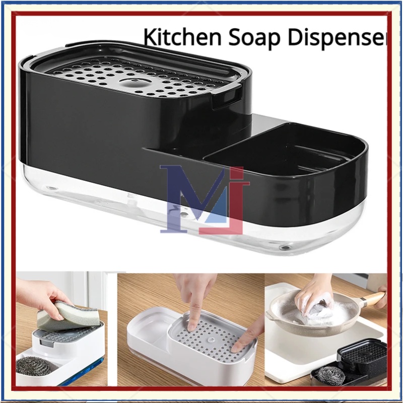 【COD】3 In1 Pump Kitchen Soap Dispenser Tempat Sabun Cuci Piring Dispenser Dapur Soap Dispenser Sink