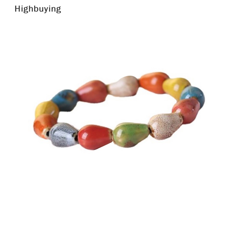 Hbid DoreenBeads Gaya Etnik Fashion Glasir Keramik Manik-Manik Mungil Gelang Strand Multicolor Elastis Menyukai Hadiah 1buah Glory