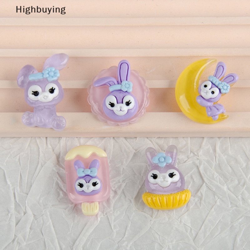 Hbid 10pcs Resin Kelinci Kawaii Kartun Anime Jepit Rambut Dekorasi Diy Phone Case Aksesoris Bahan Mainan Glory