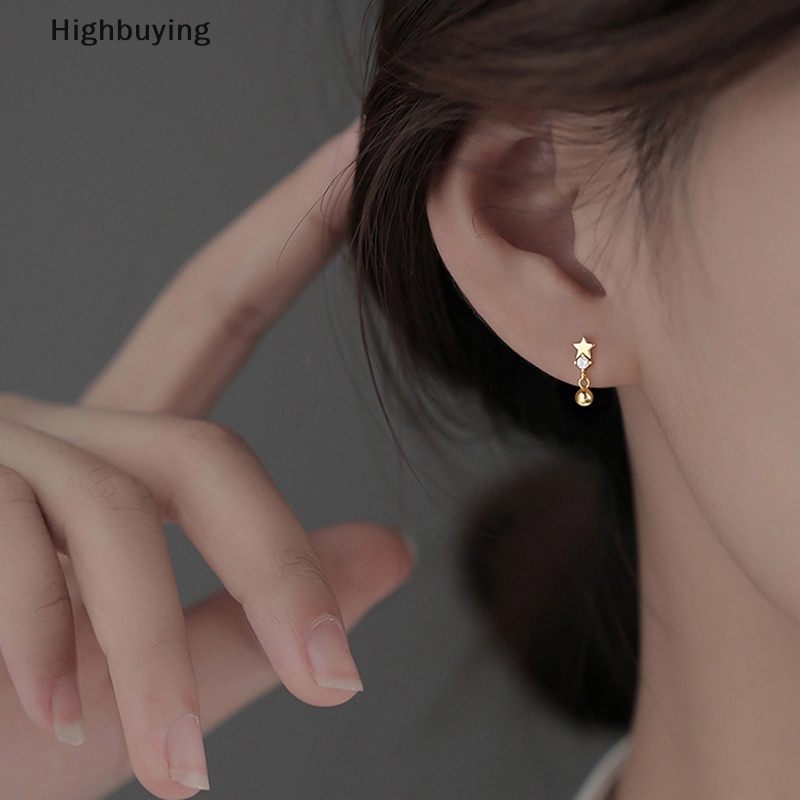 Hbid 2pcs Minimal Kristal Bintang Ear Studs Earring Wanita Korea Helix Studs Tragus Tulang Rawan Perhiasan Glory