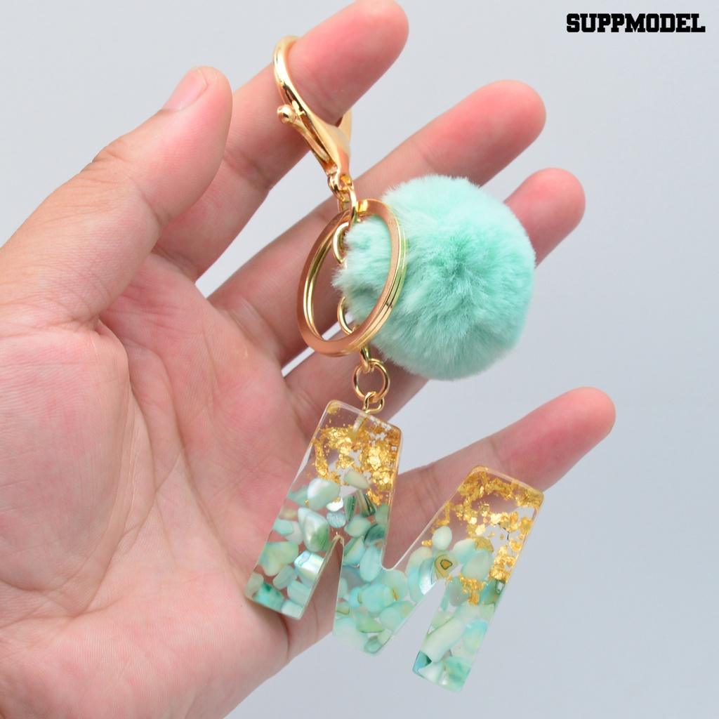 [SM Auto] Gantungan Kunci Hias Multiwarna Berlian Imitasi Dekorasi Huruf Inisial Keychain Ball Decor Untuk Rumah