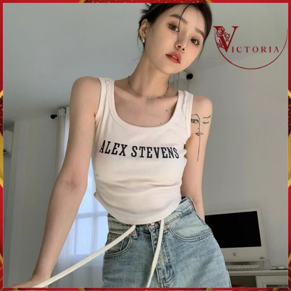 Victoria Crop Top Tanktop Skinny Camisole Wanita Import 4087