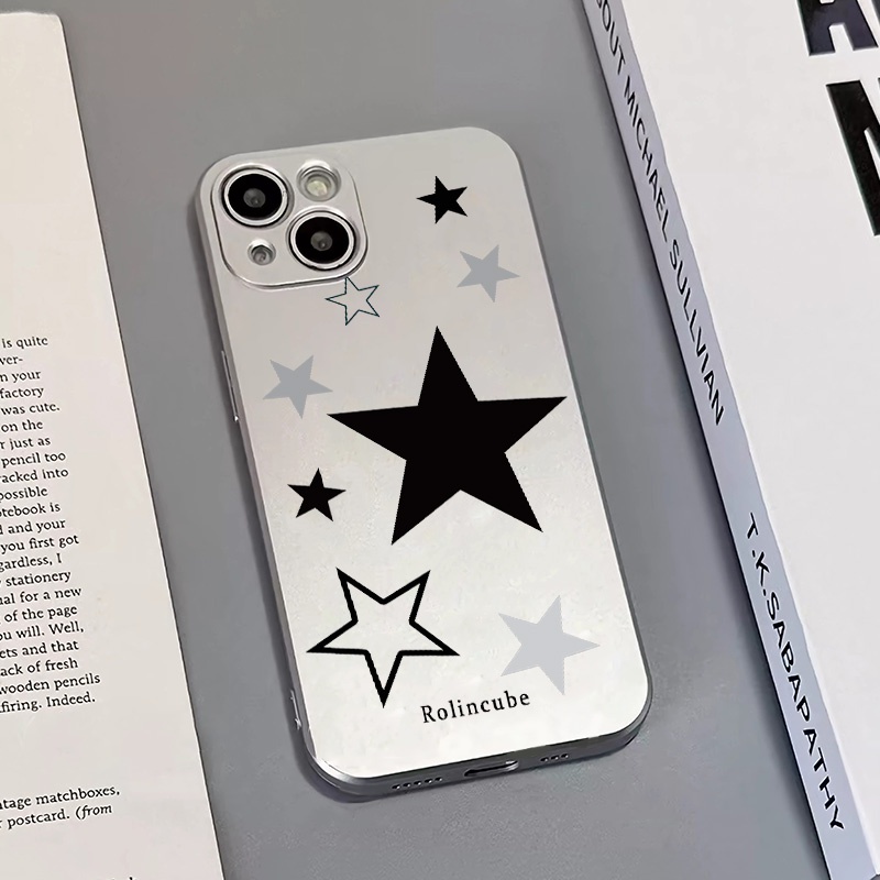 IPHONE Soft Electroplate Phone Case Kompatibel Untuk Iphone11 14 13 12 Pro XS Max XR X8+76S Plus Bintang Mini Casing TPU Silikon Shockproof Cover