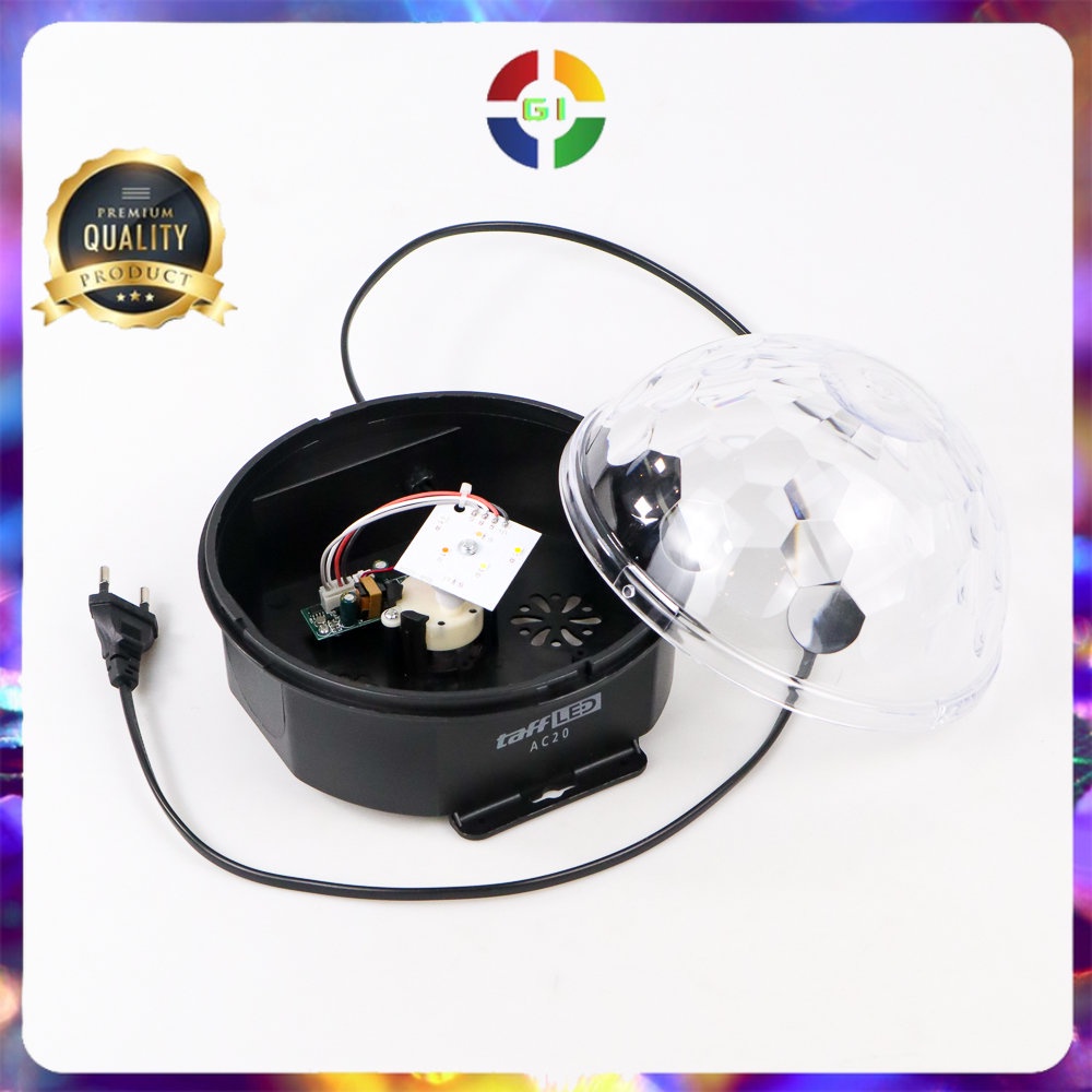 Lampu Proyektor Disco Sensor Suara LED RGB 20W 240V White