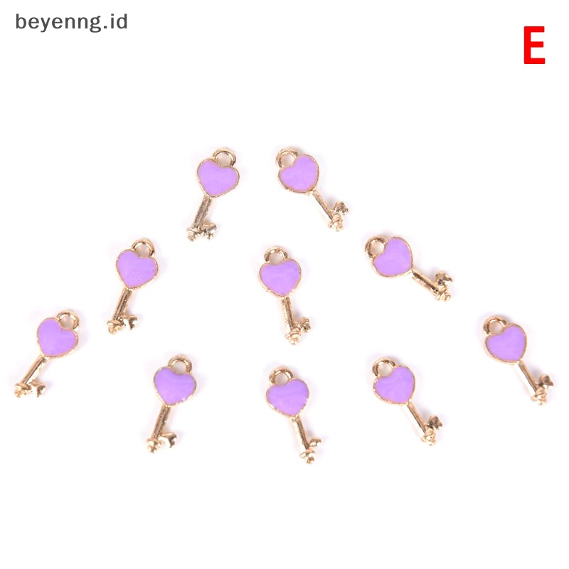 Beyen 10Pcs/Set Enamel Alloy Love Lock Kunci Ch Liontin Perhiasan DIY Membuat Craft ID