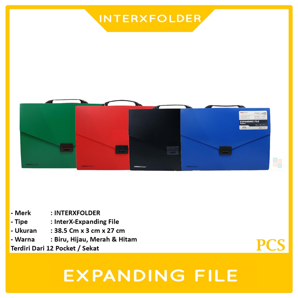 

INTERXFOLDER - EXPANDING FILE WITH HANDLE UKURAN FOLIO - PCS