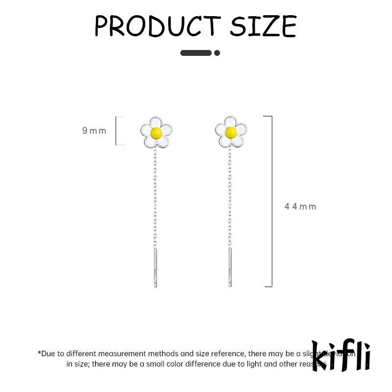 [KD] Anting Kamboja Panjang Wanita Musim Semi Musim Panas Masuk Lux Simple Fresh Daisy Ear Thread