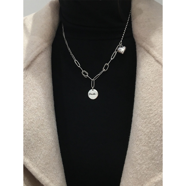 Goldkingdom Fashion Perhiasan Aksesoris Ready Stock Medallion Fashion Sweater Rantai Wanita Cinta Kalung Vintage Thai Silver Niche Design