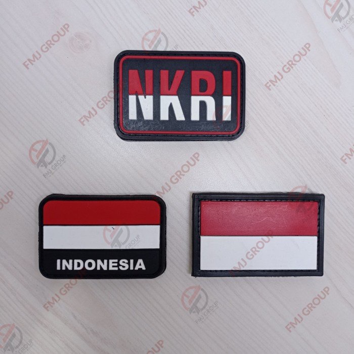 Patch Rubber Indonesia / Patch Karet Merah Putih Perekat / Logo Merah Putih