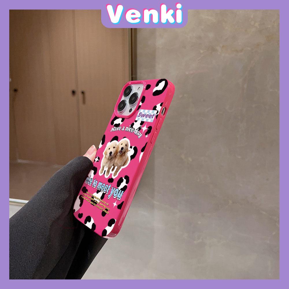 VENKI - For iPhone 11 iPhone Case Red Glossy TPU Soft Case Shockproof Protection Camera Cute English Dog Compatible with iPhone 14 13 Pro max 12 Pro Max xr xs max 7Plus 8Plus