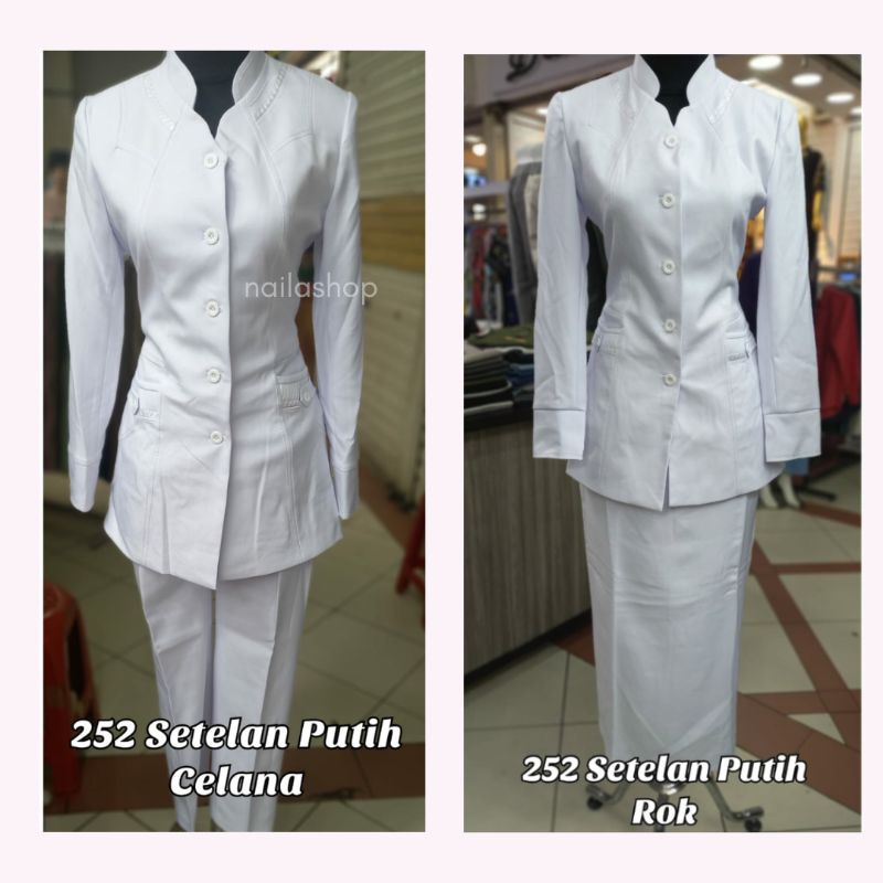 BAJU BLAZER SERAGAM PERAWAT , BIDAN , SUSTER , RUMAH SAKIT PUTIHPUTIH READY CELANA & ROK