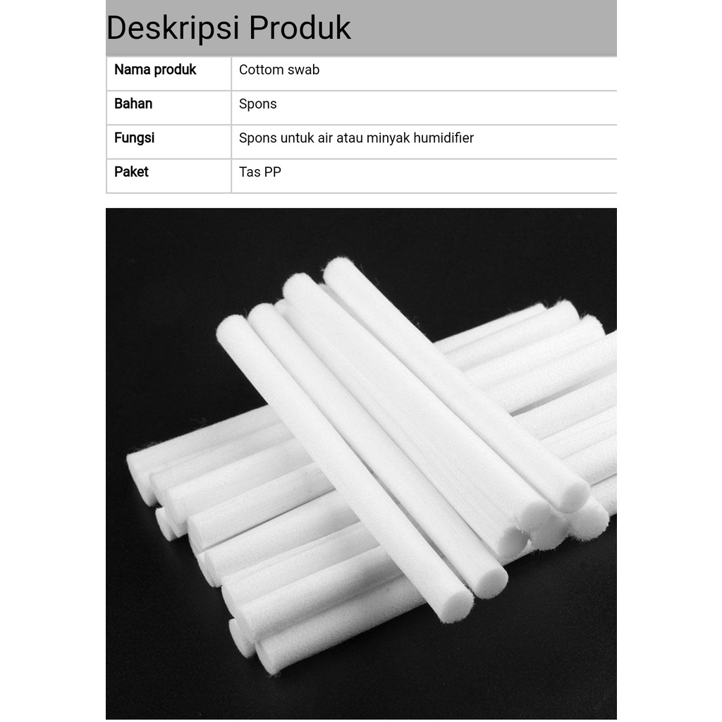 Kapas Humidifier Cotton Swab ,Filter Pelembab Udara Katun Stick Penyebar Aroma, Filter Humidifier Pengganti Kapas Pelembab Udara