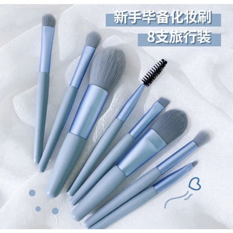 TC251 Kuas Macaron High Quality | Set Makeup 8pcs Set Brush Travel Make Up Brush Kosmetik