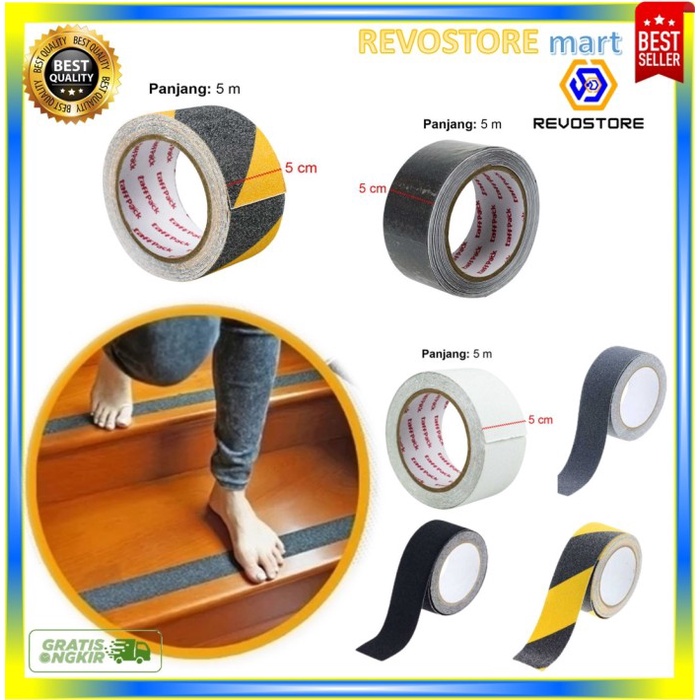 

Lakban Stiker Lantai Tangga kamar mandi Isolasi Anti Slip Safety Grip Strong