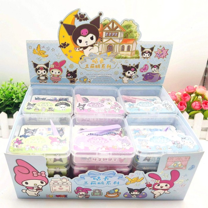 Stiker MOMO Set Gantungan Kunci Box Kecil Sticker DIY Mainan Kado Anak Stiker Korea Harga Grosir Termurah