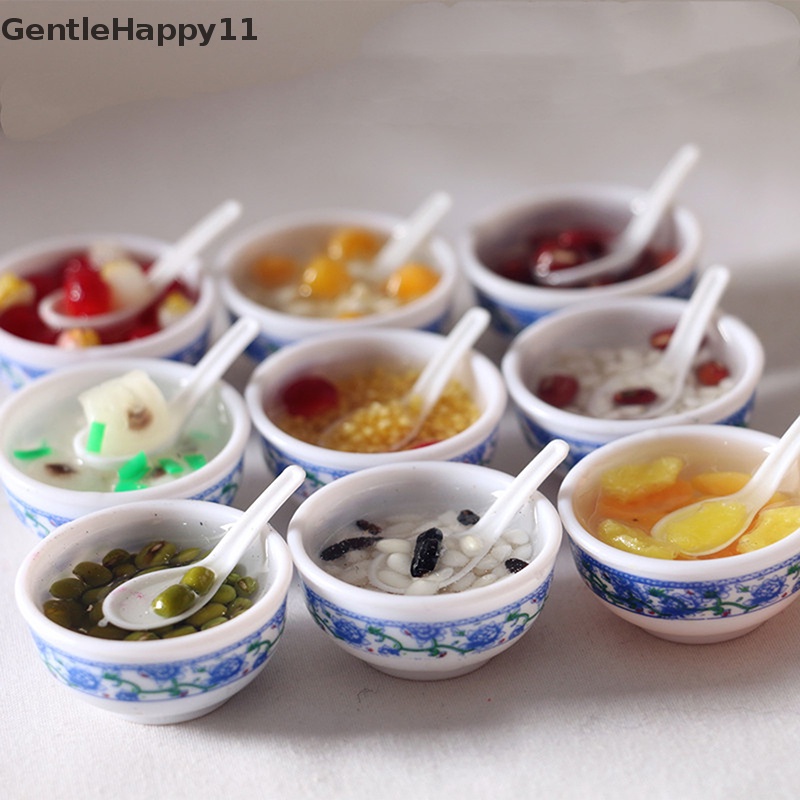 Gentlehappy1:6 Mangkuk Rumah Boneka Mini Desserts Makanan Untuk Boneka Dekorasi Dapur Aksesoris Mainan id