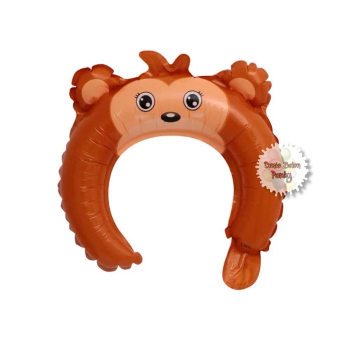 Balon Foil Bando Karakter Animal / Headband Balloon / Balon Bandana