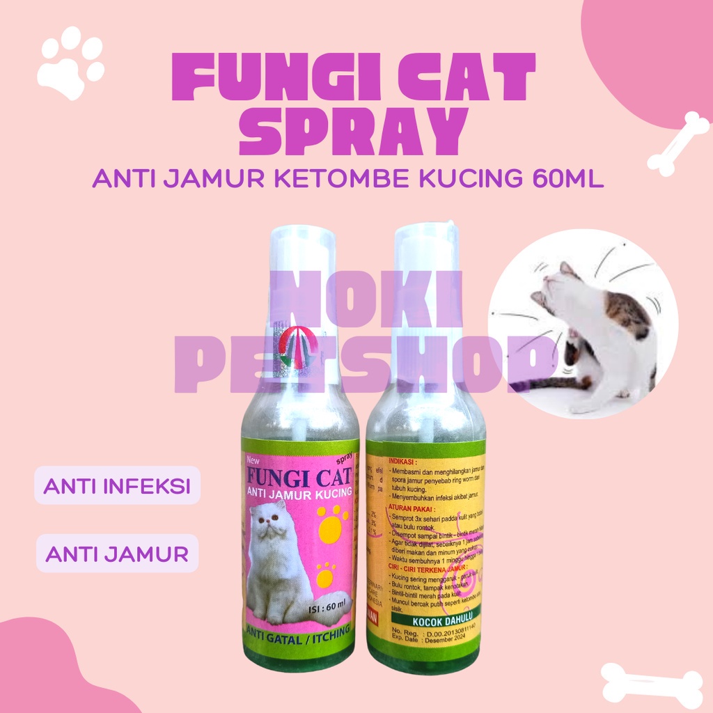 [BISA COD] FUNGI CAT SPRAY OBAT KUCING ANTI JAMUR ISI 60ML OBAT JAMUR KUCING KELINCI ANJING PALING AMPUH DAN AMAN SPRAY SCABIES VCO SEMPROT KITTEN INJEKSI WORMECTIN SCADIX MINUM JAMURAN SAKIT BULU RONTOK MUNTAH SUSAH KENCING ANTI INFEKSI OLES MICONAZOLE