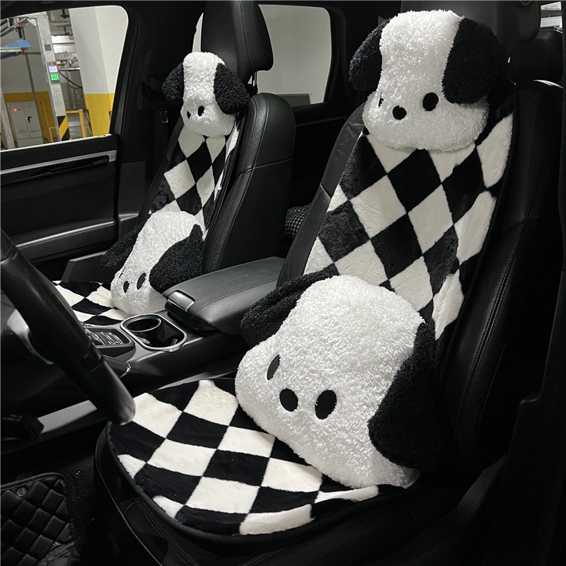 Headrest Mobil headrest, Mobil Kreatif Lucu Imut Hitam Dan Putih Sandaran Kepala Anjing Bantal Pelindung Leher