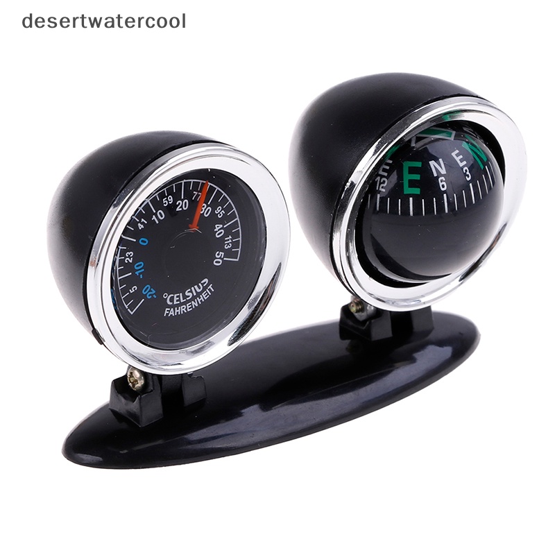 Deid 2in1 Guide Ball Car Compass Thermometer Ornamen Mobil Arah Dashboard Bola Martijn