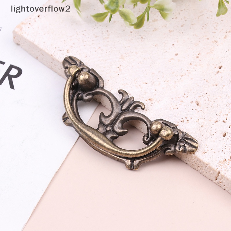 [lightoverflow2] Bronze Furniture Handle Meja Kotak Gagang Pintu Antik Zinc Alloy Pola Kelelawar [ID]