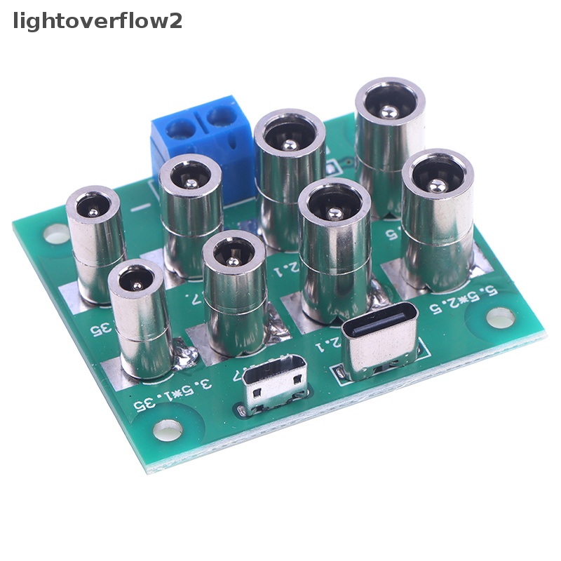 [lightoverflow2] Soket Konektor Charging Adaptor Papan PCB Mikro Tipe C Ke DC 5.5 x 2.1/2.5 4.0 x 1.7 3.5 x 1.35 mm Female [ID]