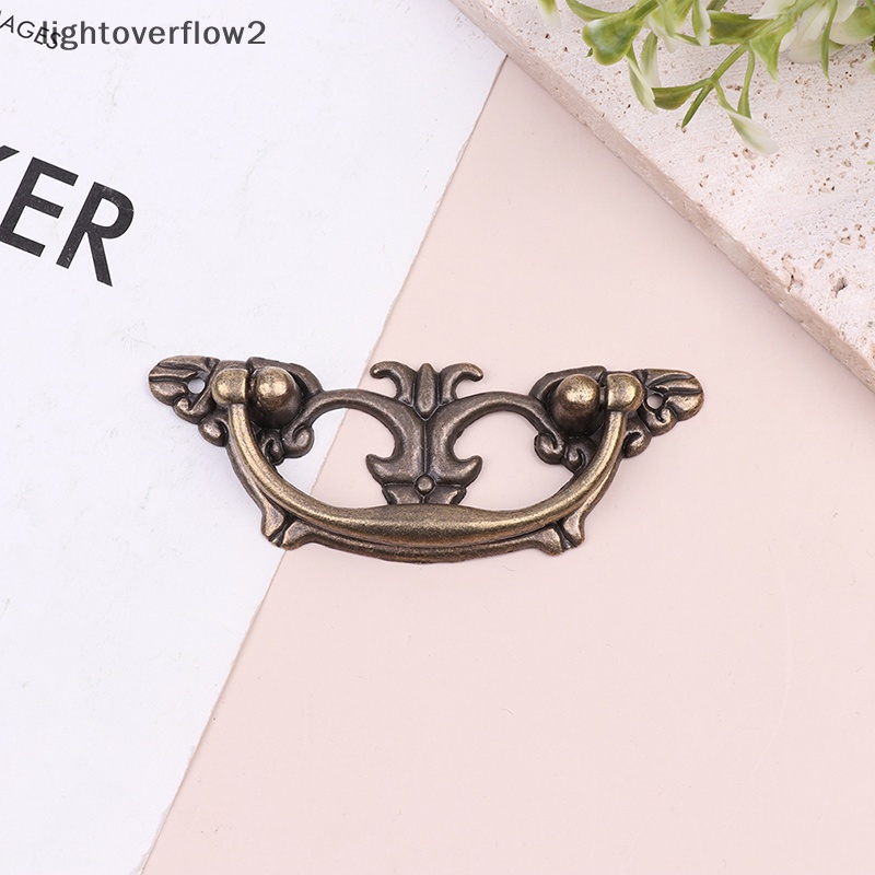 [lightoverflow2] Bronze Furniture Handle Meja Kotak Gagang Pintu Antik Zinc Alloy Pola Kelelawar [ID]