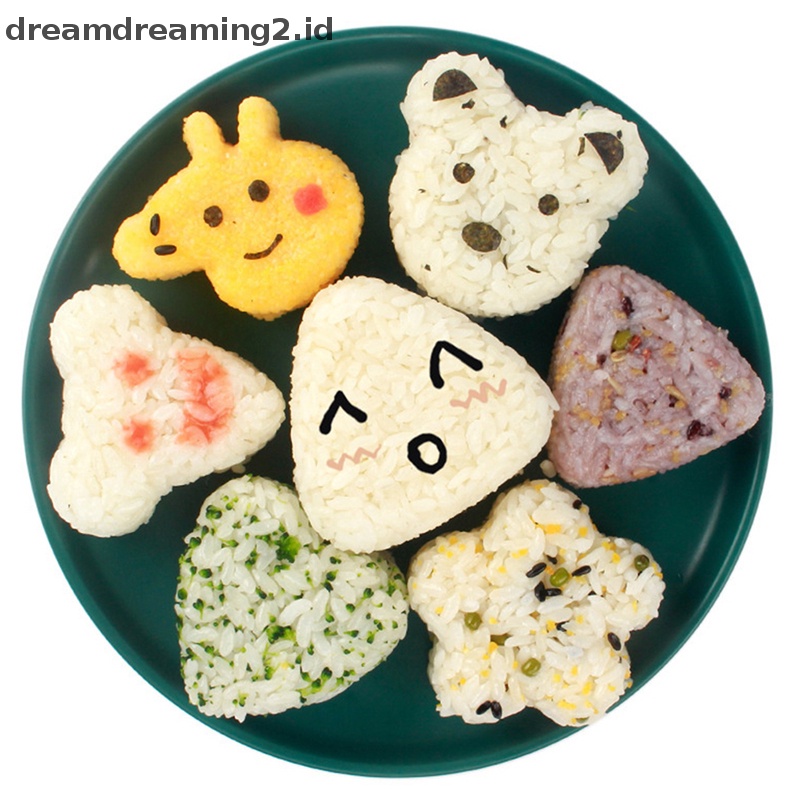 (drea) 1pce/set Cetakan Sushi Rice Ball Bentuk Hewan Lucu Love Jepang Kotak Dapur//