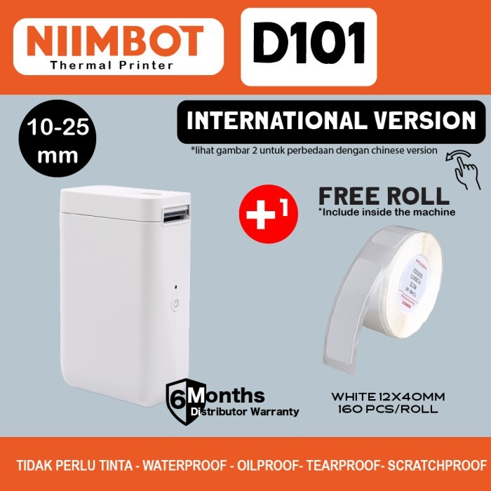

Printer Niimbot D101 Mini Portable Wireless Bluetooth Label Thermal