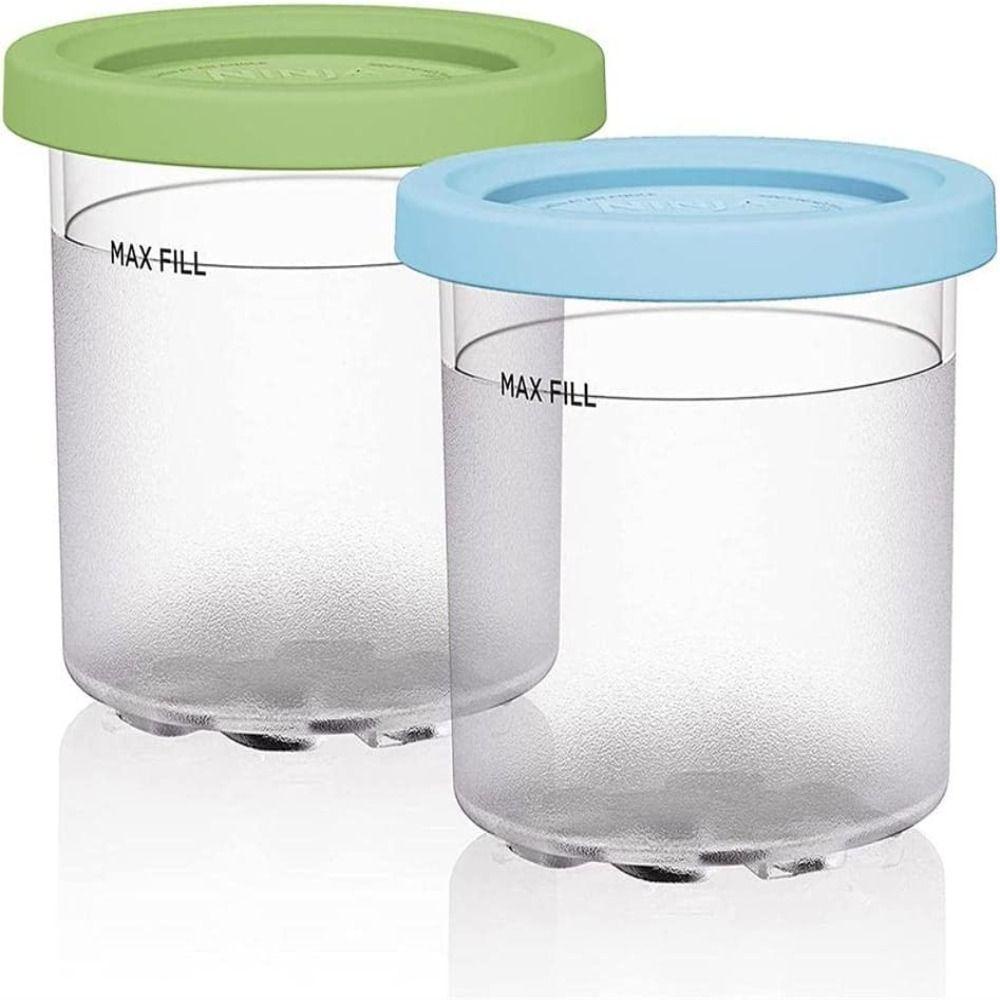 2/4pcs Ice Cream Pints Cup Kotak Botol Anti Bocor Toples Penyimpanan Gadget Dapur Untuk Ninja Creami For For For Ninja