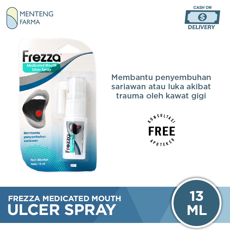 Frezza Medicated Mouth Ulcer Spray 13 mL - Spray Mulut Penghilang Sariawan