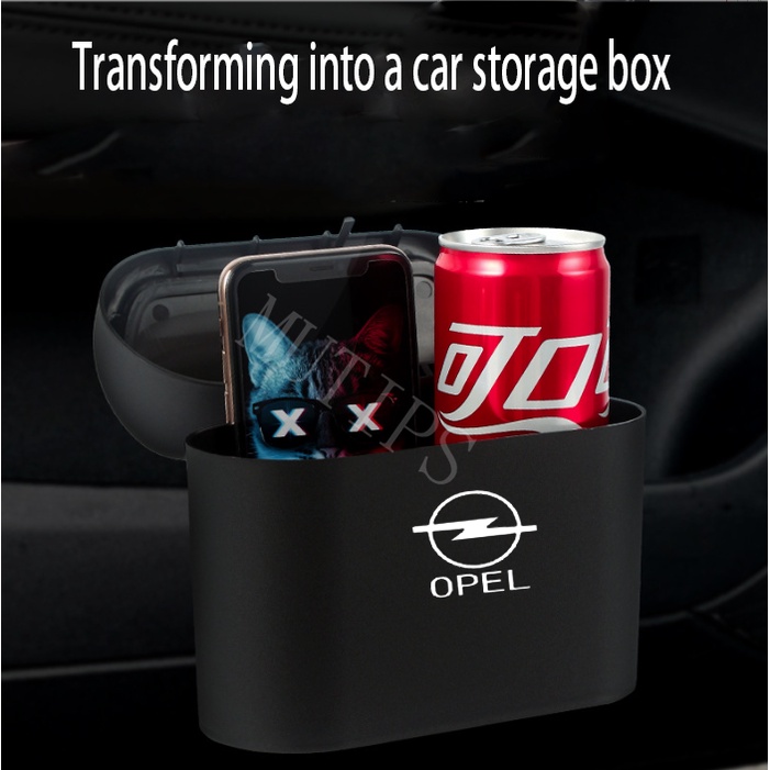Opel Tempat Sampah Mini Portabel Mobil Gantung Tutup Flip Dustbin Sandaran Kursi Tahan Air ABS Storage Box Organizer Untuk Corsa Vectra Astra g H J K Insignia Vivaro Zafira Mokka