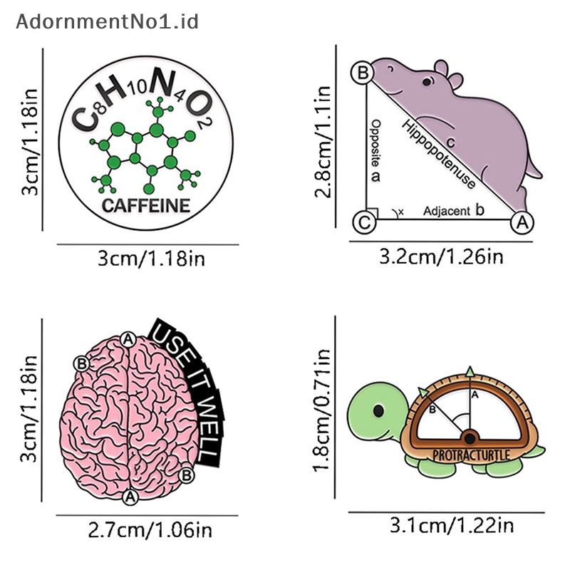 [AdornmentNo1] Math Puns Enamel Pin Custom Turtle Hippo Bros Menggunakan Sumur Otak Caffeine Lapel Badge Hewan Lucu Perhiasan Hadiah Untuk Teman Anak [ID]