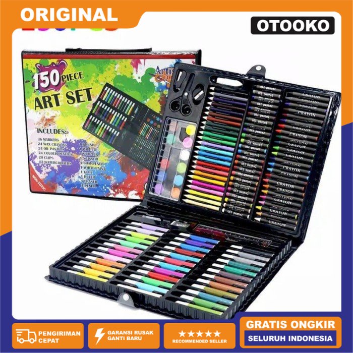 Pensil Warna Art Set Full Crayon 150 Pcs Anak Alat Seni Lukis Gambar