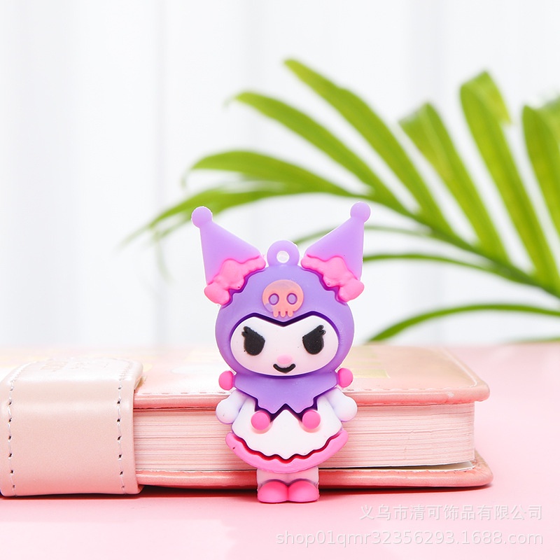 Pendant 1 Buah Liontin Rantai Kunci Sanrio Kuromi My Melody Kartun Portabel Gadis Boneka Resin Lucu Rantai Kunci Pasangan Hadiah Aksesori Buatan Tangan Diy