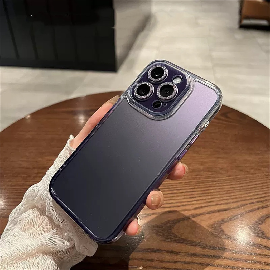 Casing iPhone 14 Pro Max Mewah Pelindung Kamera Lensa Case Iphone12 13 Pro Max14 Plus 11 Case Bening Gradiasi Perlindungan shock hard back cover