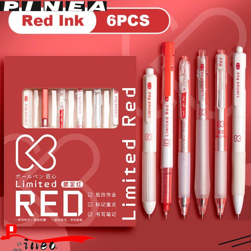 Nanas 6PCS Gel Pen Kreatif Alat Tulis Retro Untuk Hadiah Guru/Siswa Alat Tulis Bolpoin