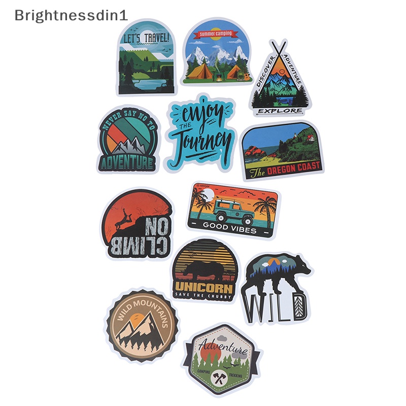 [Brightnessdin1] 50pcs Camping Landscape Stiker Outdoor Adventure Koper Laptop Gitar Stiker Butik