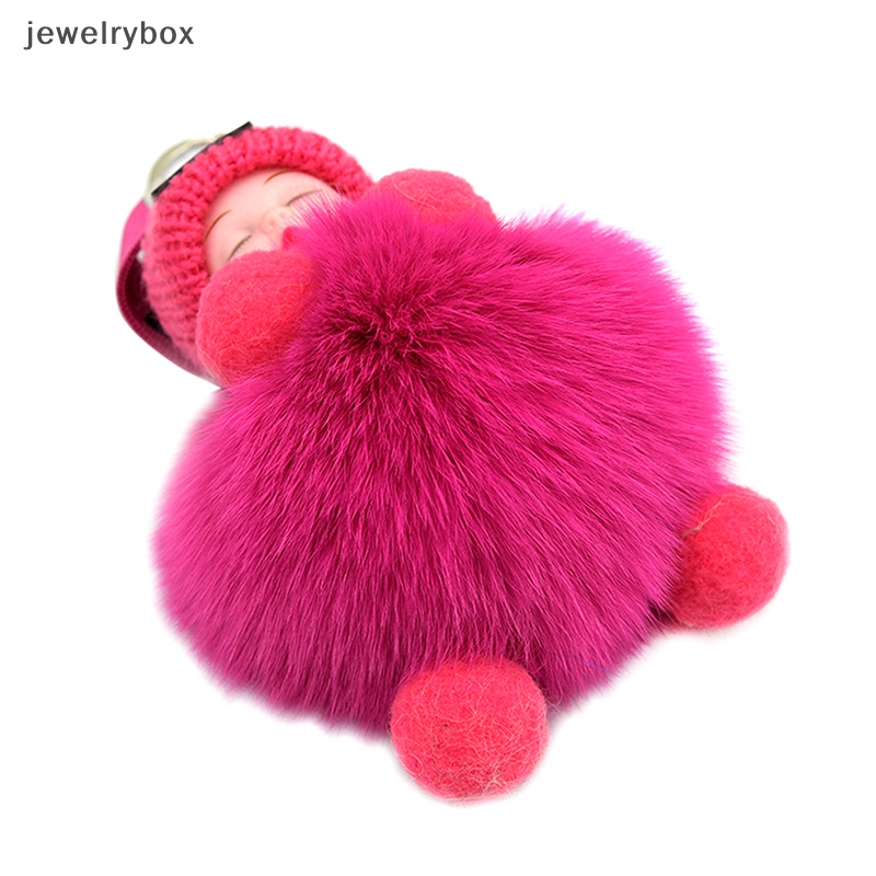 [jewelrybox] Pompom Tidur Bayi Gantungan Kunci Lucu Berbulu Plush Doll Keychains Butik