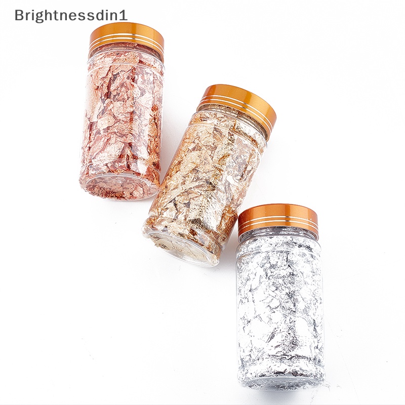 [Brightnessdin1] 1botol Foil Emas Foil Silver Foil Tembaga Dihias Manicure 2g Foil Emas Pecahan Butik