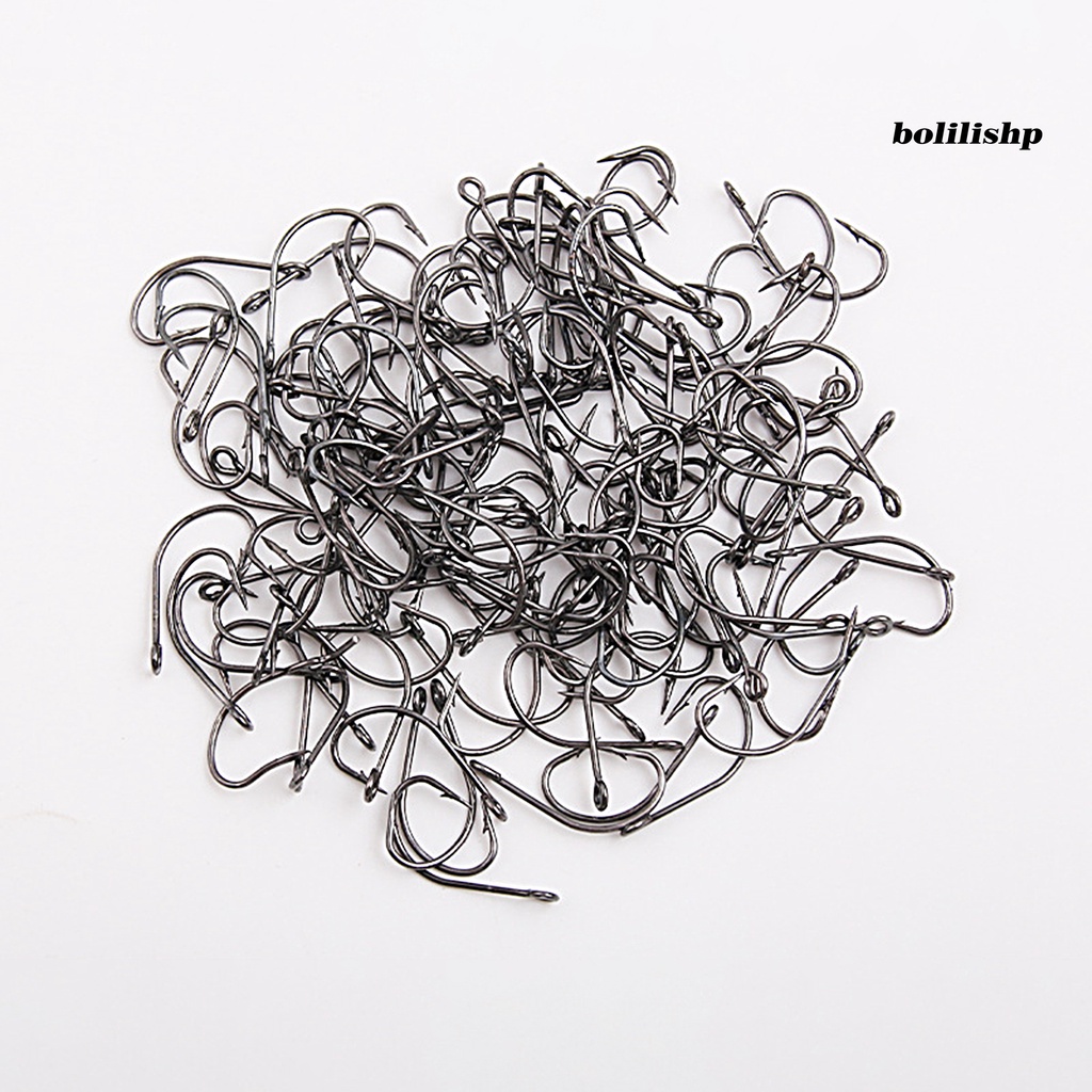 Bo-50pcs Kait Pancing Tajam Penembus Cepat Kekuatan Tinggi Tahan Karat Tidak Membuka Kait Umpan Umpan Berduri Kait Untuk Outdoor