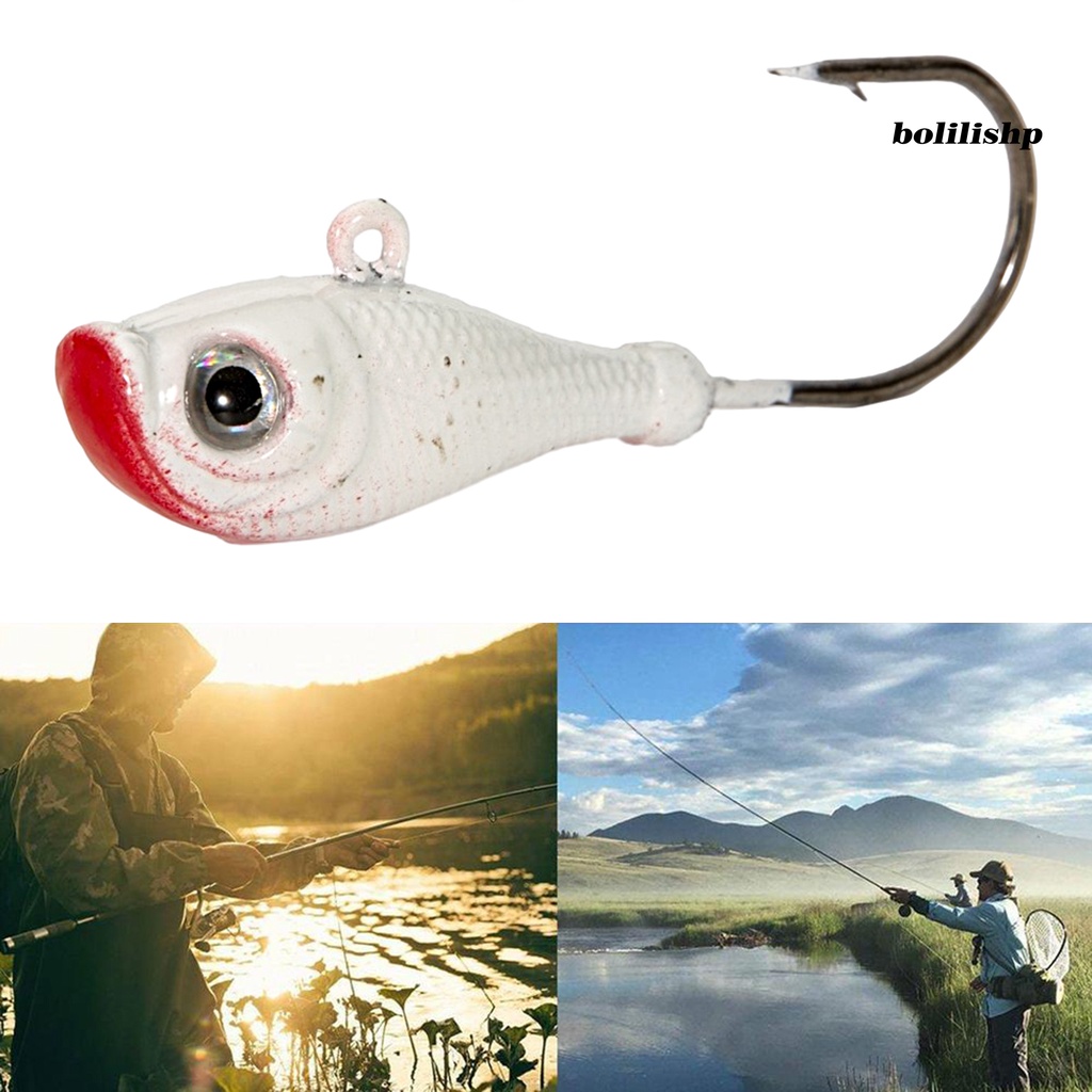 Bo-28g/60mm Kepala Ikan Kait Tajam 3D Fisheyes Anti-impact Rust-proof High Penetration Soft Bait Hook Outdoor Fishing Tackle