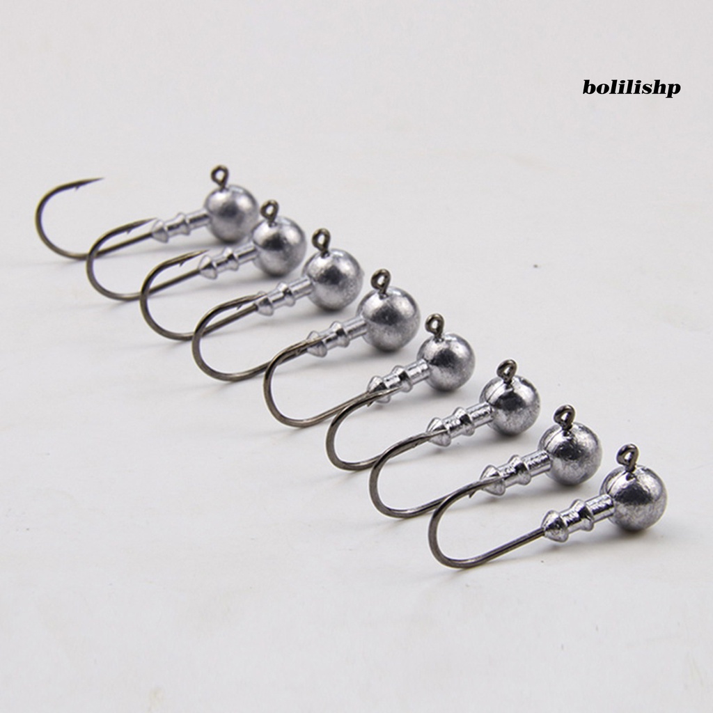 Bo-10pcs 3.5g-14g Memancing Kait Berduri Shank Paruh Umpan Paruh Kait Tajam Baja Karbon Tinggi Bulat Bola Jig Kepala Kait Untuk Air Tawar Air Asin