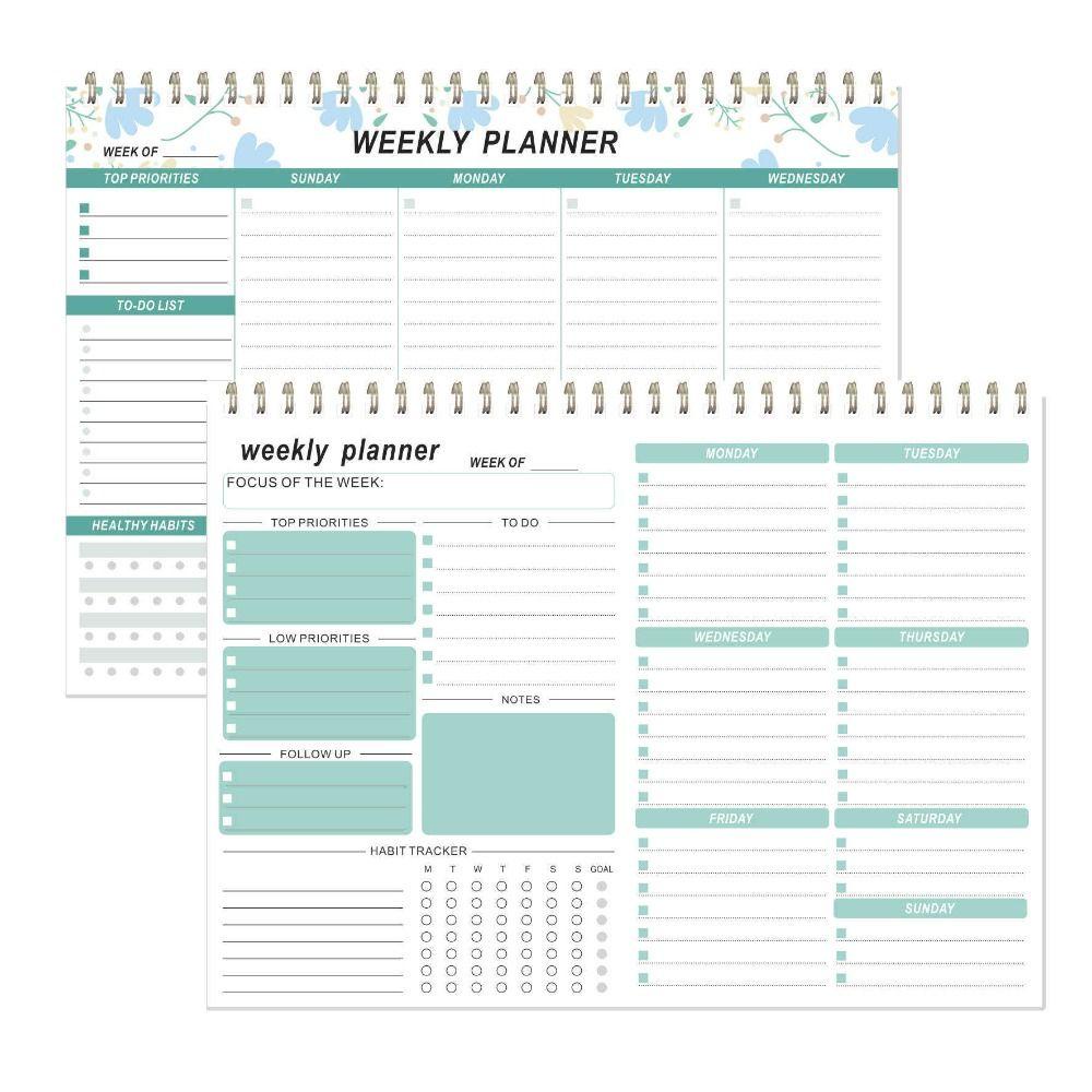 Lanfy Weekly Monthly Planner Lilit 52sheets Alat Tulis Kantor Sekolah Goal Habit Jadwal Planner B5 Agenda Planner